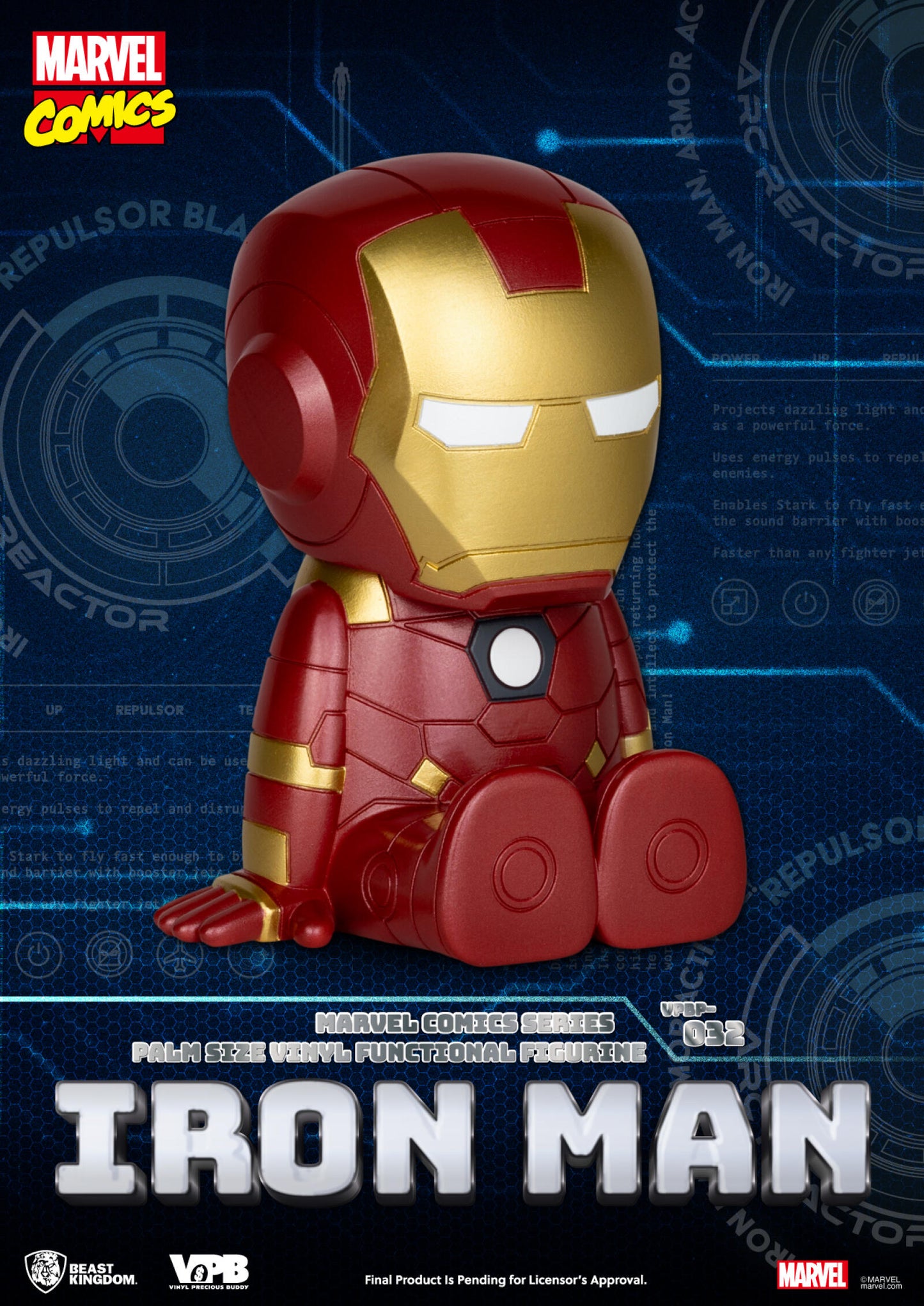 Beast Kingdom Piggy Bank MARVEL COMICS Series Palm Size Vinyl Functional Figurine Ironman