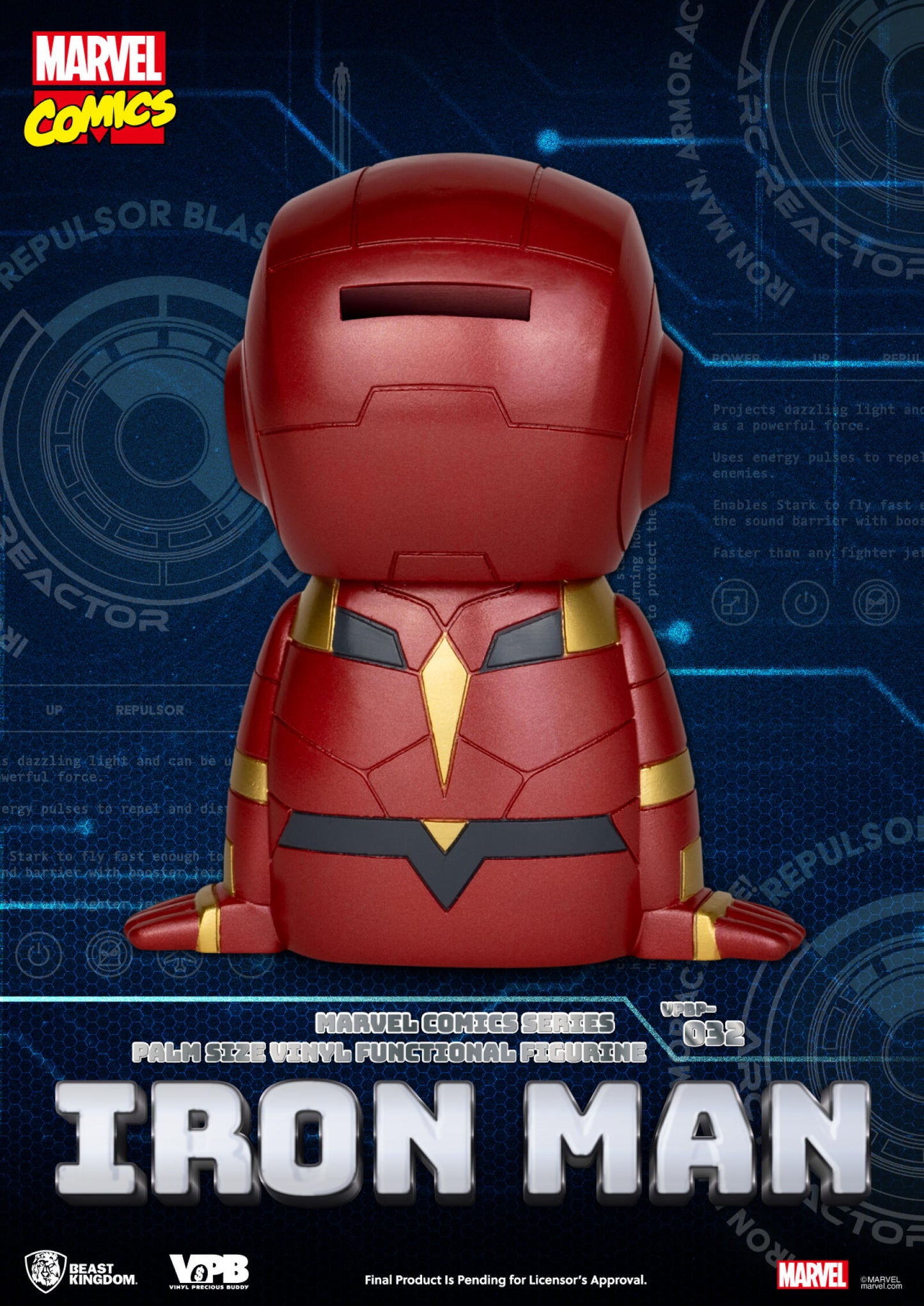 Beast Kingdom Piggy Bank MARVEL COMICS Series Palm Size Vinyl Functional Figurine Ironman