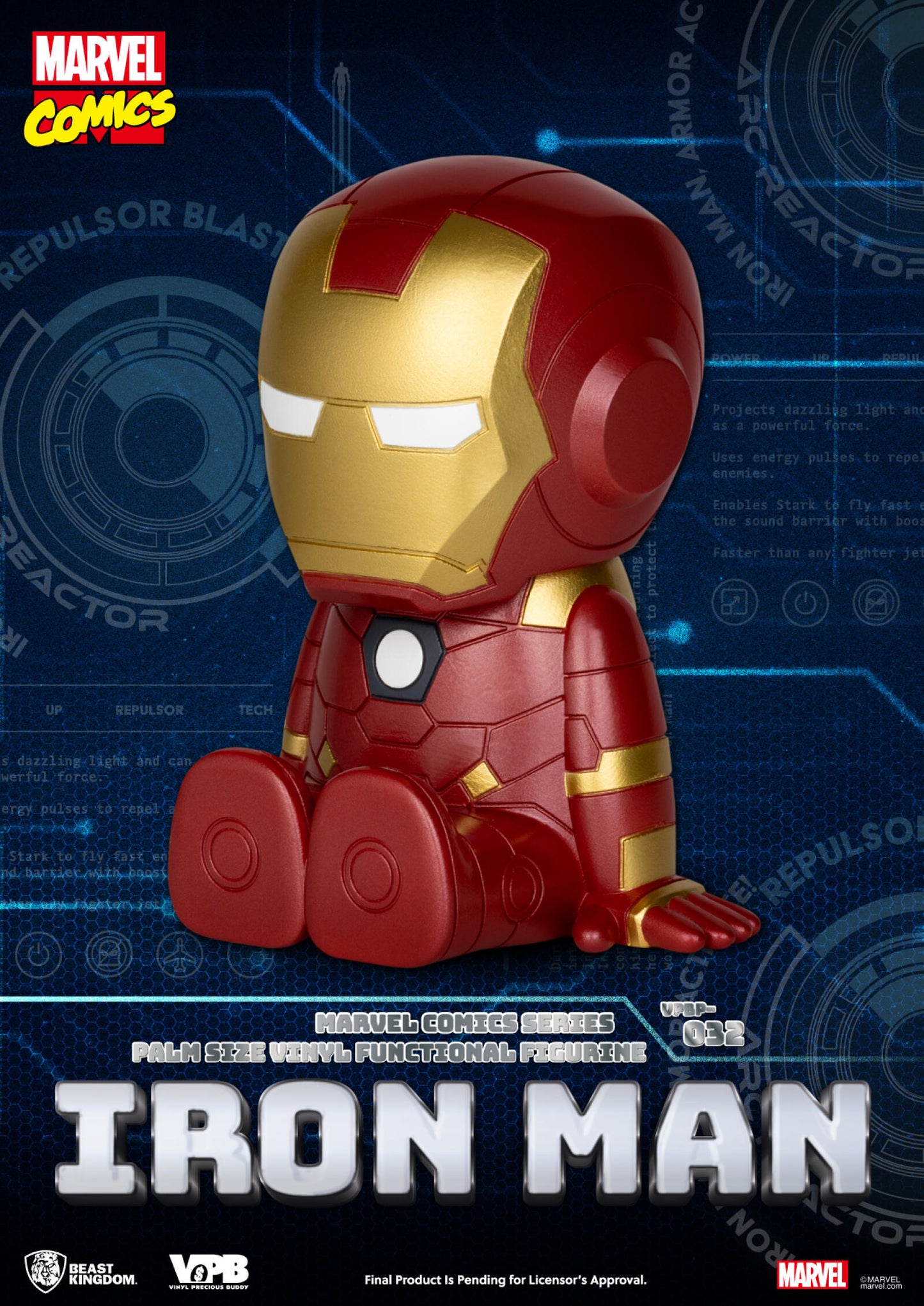 Beast Kingdom Piggy Bank MARVEL COMICS Series Palm Size Vinyl Functional Figurine Ironman