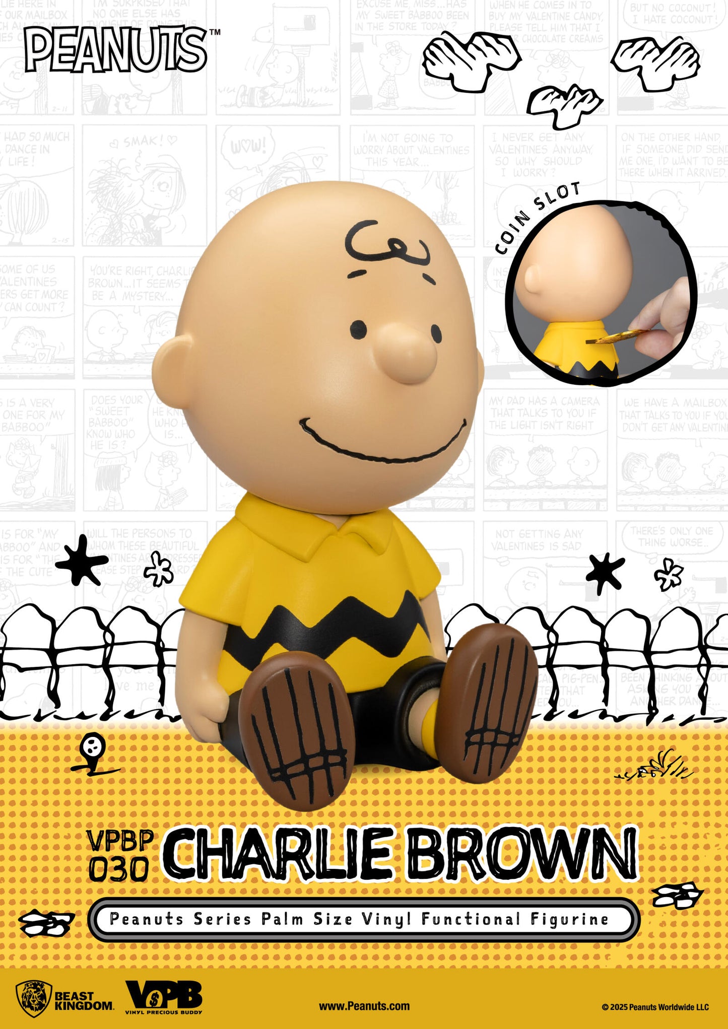 Beast Kingdom Piggy Bank Peanuts Series Palm Size Vinyl Functional Figurine Charlie Brown