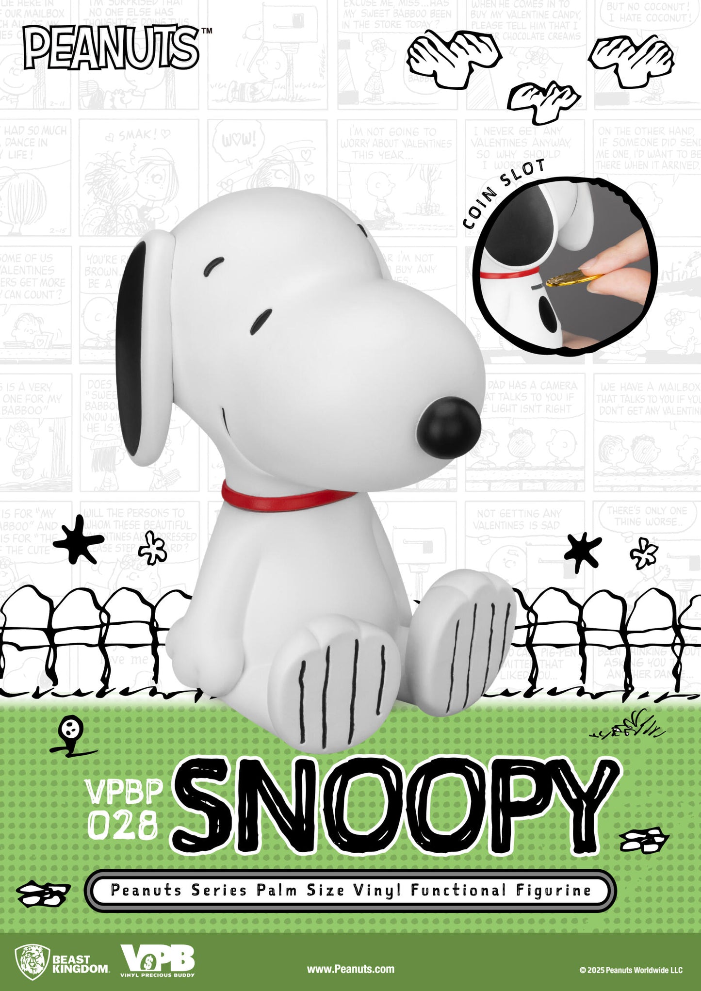 Beast Kingdom Piggy Bank Peanuts Series Palm Size Vinyl Functional Figurine Snoopy