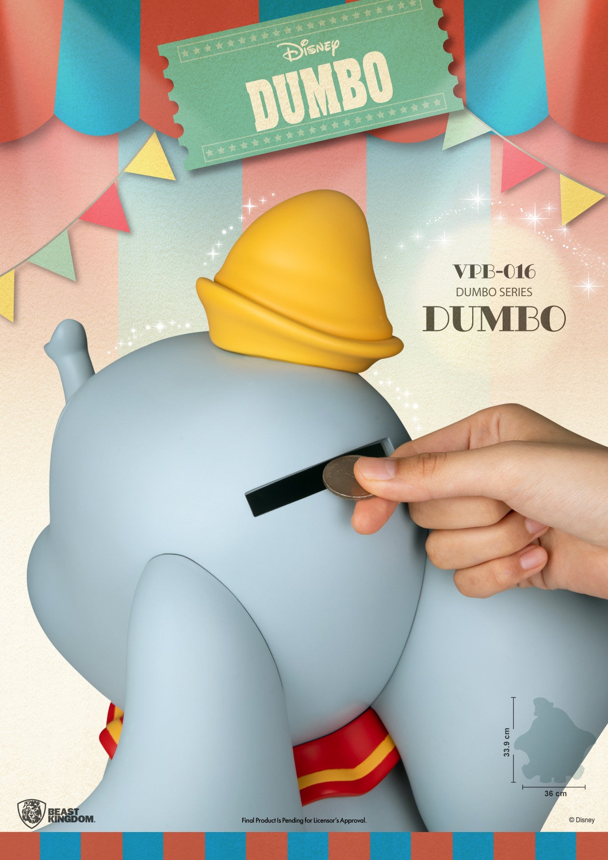 Beast Kingdom Piggy Bank Vinyl Large Dumbo Series Dumbo