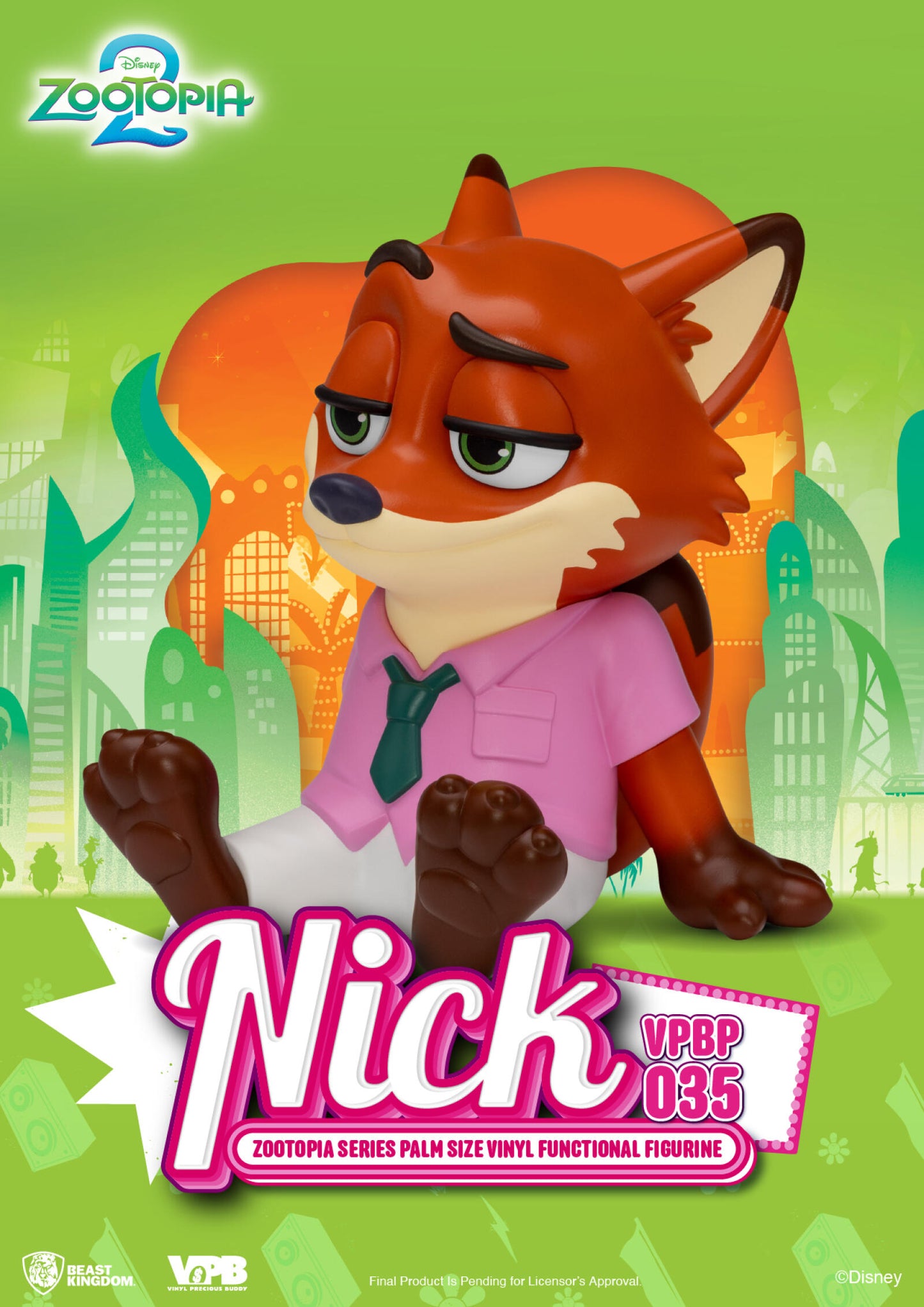 Beast Kingdom Piggy Bank Zootopia Series Palm Size Vinyl Functional Figurine Nick