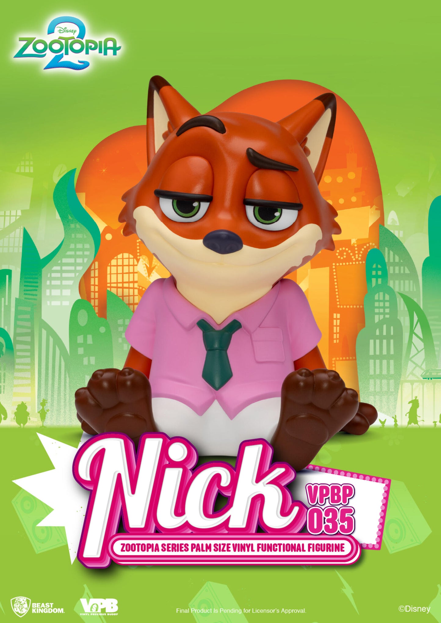Beast Kingdom Piggy Bank Zootopia Series Palm Size Vinyl Functional Figurine Nick