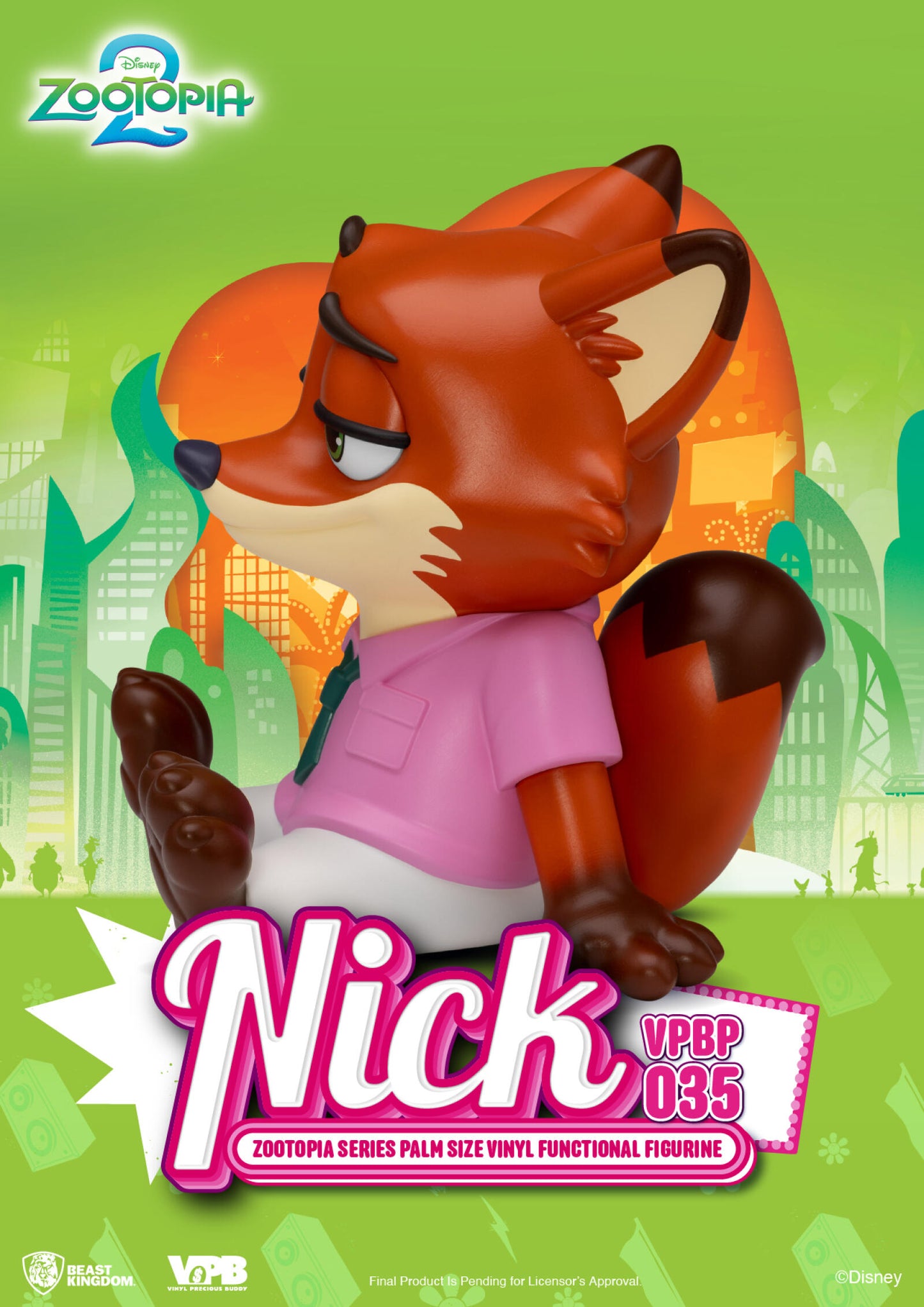 Beast Kingdom Piggy Bank Zootopia Series Palm Size Vinyl Functional Figurine Nick