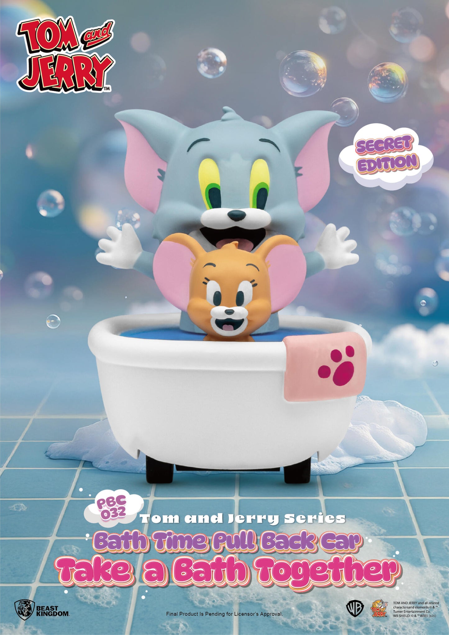 Beast Kingdom Pull Back Car Tom and Jerry Series Bath Time Blind Box Set (6 in the Assortment)
