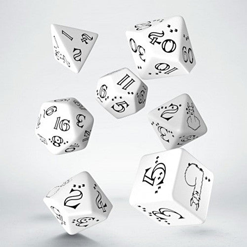 Bright Llama Dice Set - White & Black