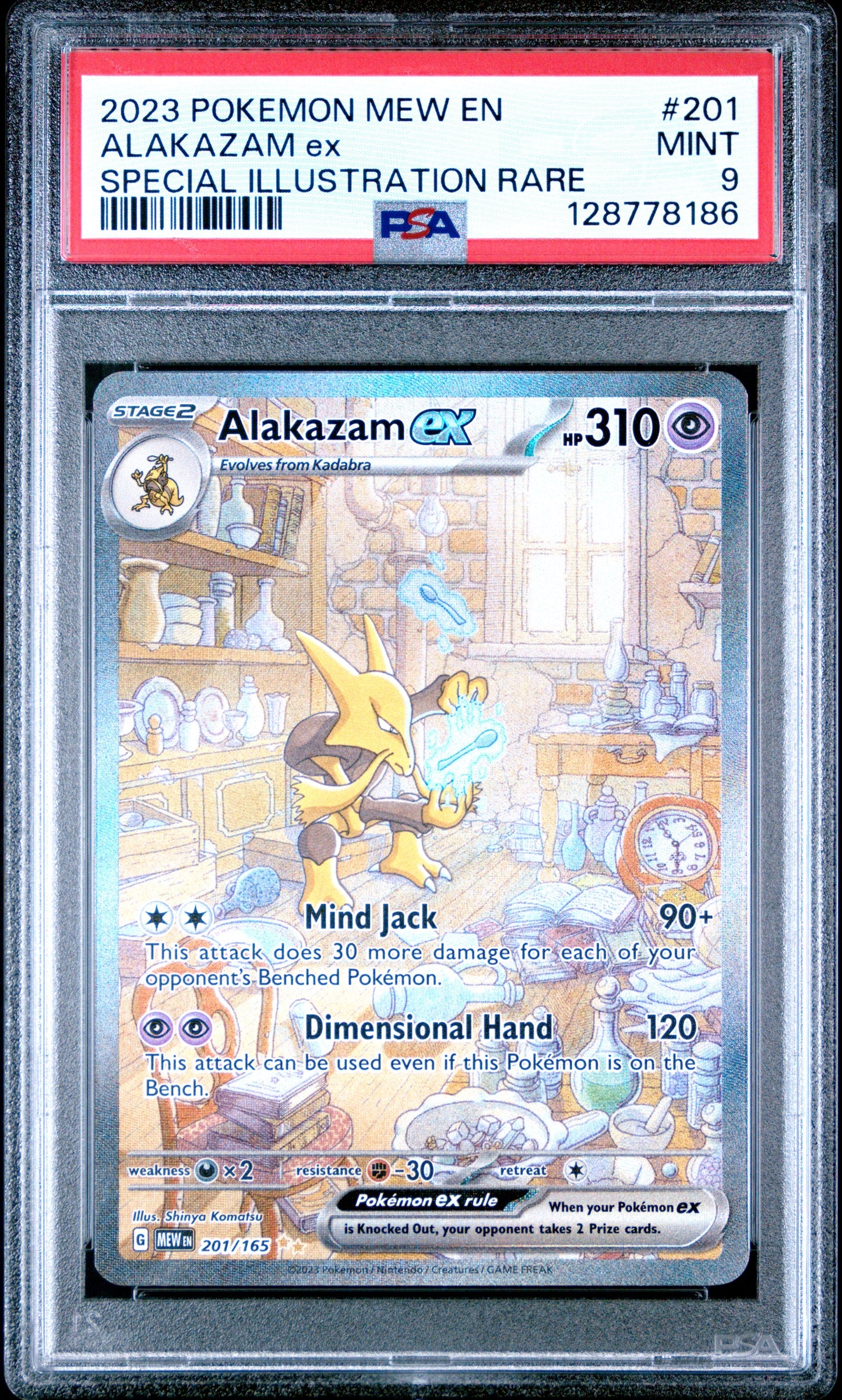 2023 Pokemon Mew En-151 201 Alakazam Ex Special Illustration Rare - PSA 9