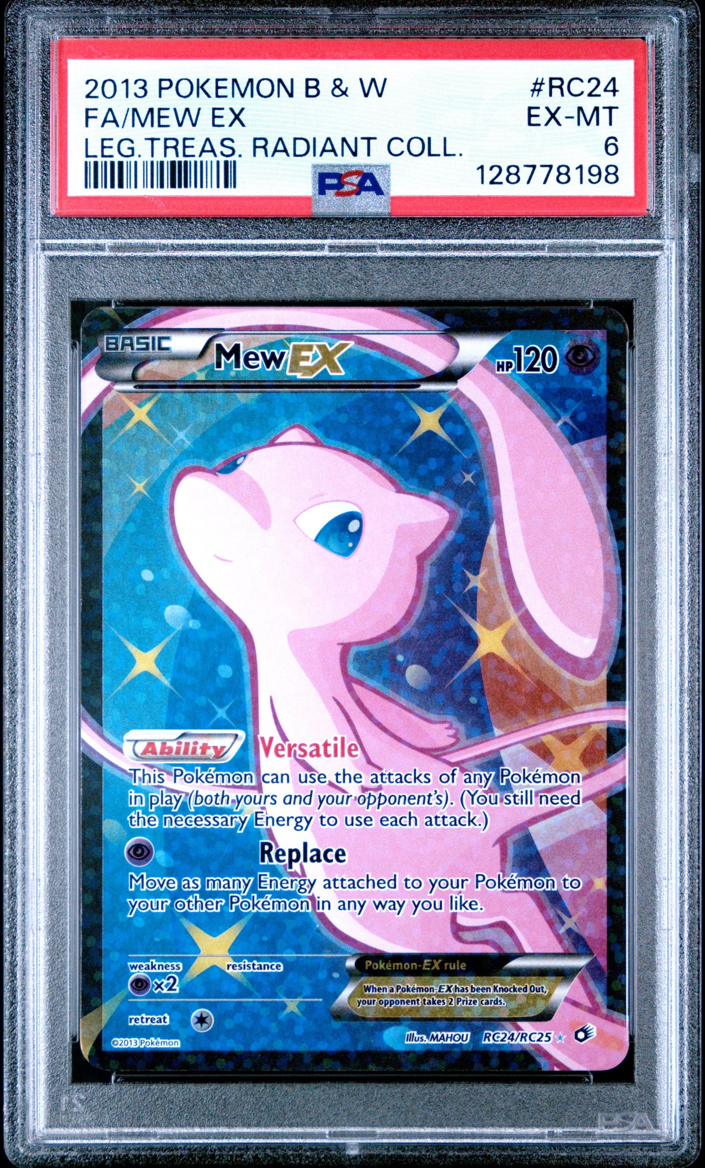 2013 Pokemon Black & White Legendary Treasures Radiant Collection Rc24 Mew Ex Leg.Treas. Radiant Coll. - PSA 6