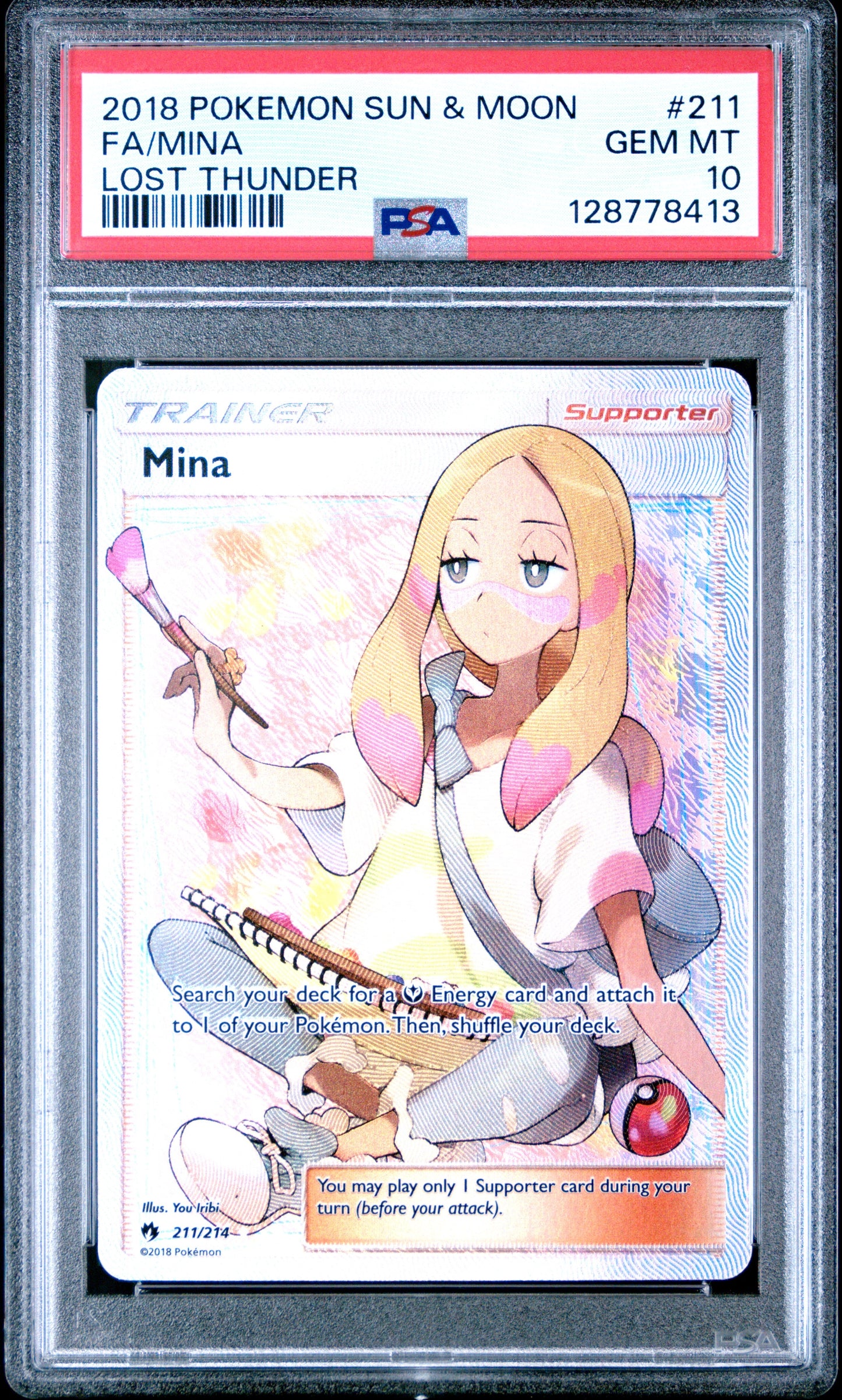 2018 Pokemon Sun & Moon Lost Thunder 211 Mina - PSA 10