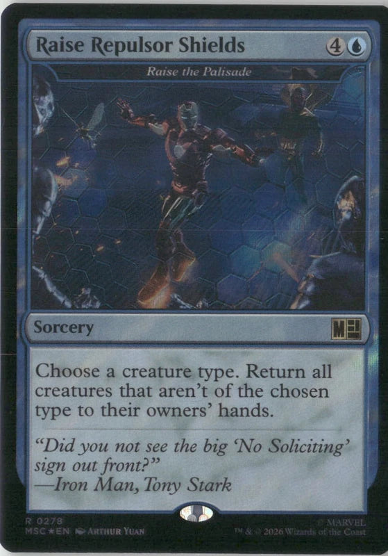 Scan Image | Raise Repulsor Shields - Raise the Palisade (Surge Foil) - Commander: Marvel Super Heroes | [940B05A5]