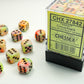 Chessex D6 Festive 12mm d6 Circus/black Dice Block (36 dice)