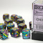 Chessex D6 Festive 16mm d6 Mosaic/yellow Dice Block (12 dice)