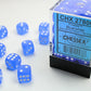 Chessex D6 Frosted 12mm d6 Blue/white Dice Block (36 dice)