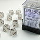 Chessex D6 Frosted 12mm d6 Clear/black Dice Block (36 dice)