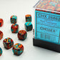Chessex D6 Gemini 12mm d6 Red-Teal/gold Dice Block (36 dice)