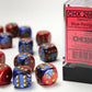 Chessex D6 Gemini 16mm d6 Blue-Red/gold Dice Block (12 dice)