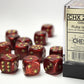 Chessex D6 Glitter 16mm d6 Ruby/gold Dice Block (12 dice)