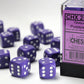 Chessex D6 Opaque 16mm d6 Purple/white Dice Block (12 dice)