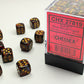 Chessex D6 Scarab 12mm d6 Blue Blood/gold Dice Block (36 dice)