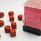 Chessex D6 Scarab 12mm d6 Scarlet/gold Dice Block (36 dice)