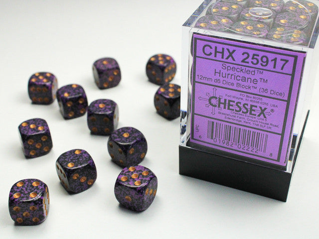 Chessex D6 Speckled 12mm d6 Hurricane Dice Block (36 dice)