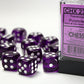 Chessex D6 Translucent 16mm d6 Purple/white Dice Block (12 dice)