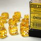 Chessex D6 Translucent 16mm d6 Yellow/white Dice Block (12 dice)