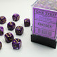 Chessex D6 Vortex 12mm d6 Purple/gold Dice Block (36 dice)