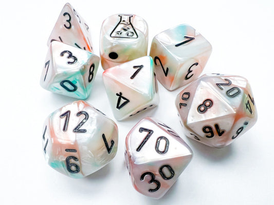 Chessex D7-Die Set Lustrous Polyhedral Sea Shell/black Luminary 7-Die Set (with bonus die)