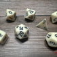 Chessex D7-Die Set  Opaque Polyhedral Ivory/black 7-Die Set