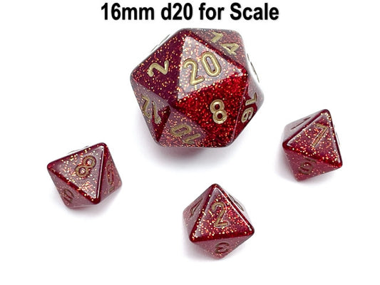 Chessex D8 Dice Glitter Mini-Polyhedral Ruby/gold d8