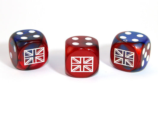 Chessex Specialty Dice Set - Axis and Allies United Kingdom Blank 1 Face Gemini Blue-Red