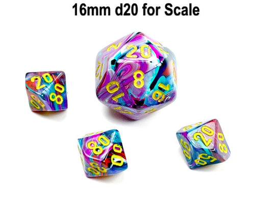 Chessex Tens 10 Dice Festive Mini-Polyhedral Mosaic/yellow Tens 10