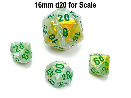 Chessex Tens 10 Dice Marble Mini-Polyhedral Green/dark green Tens 10