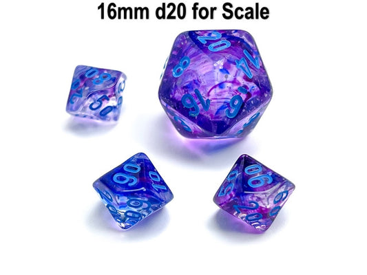 Chessex Tens 10 Dice Nebula Mini-Polyhedral Nocturnal/blue Luminary Tens 10