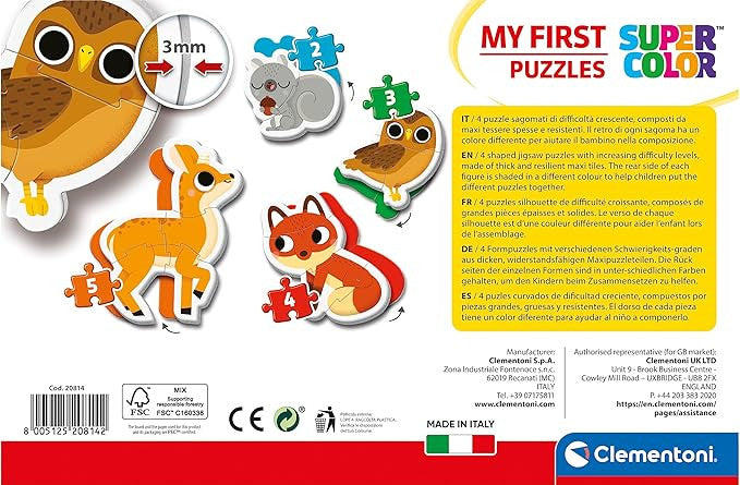 Clementoni My First Puzzles Forest Animals 4 Shaped Puzzles