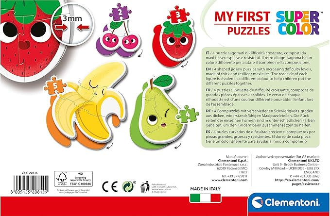 Clementoni My First Puzzles Fruits 4 Shaped Puzzles