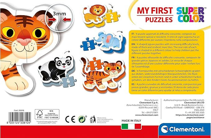 Clementoni My First Puzzles Wild Animals 4 Shaped Puzzles