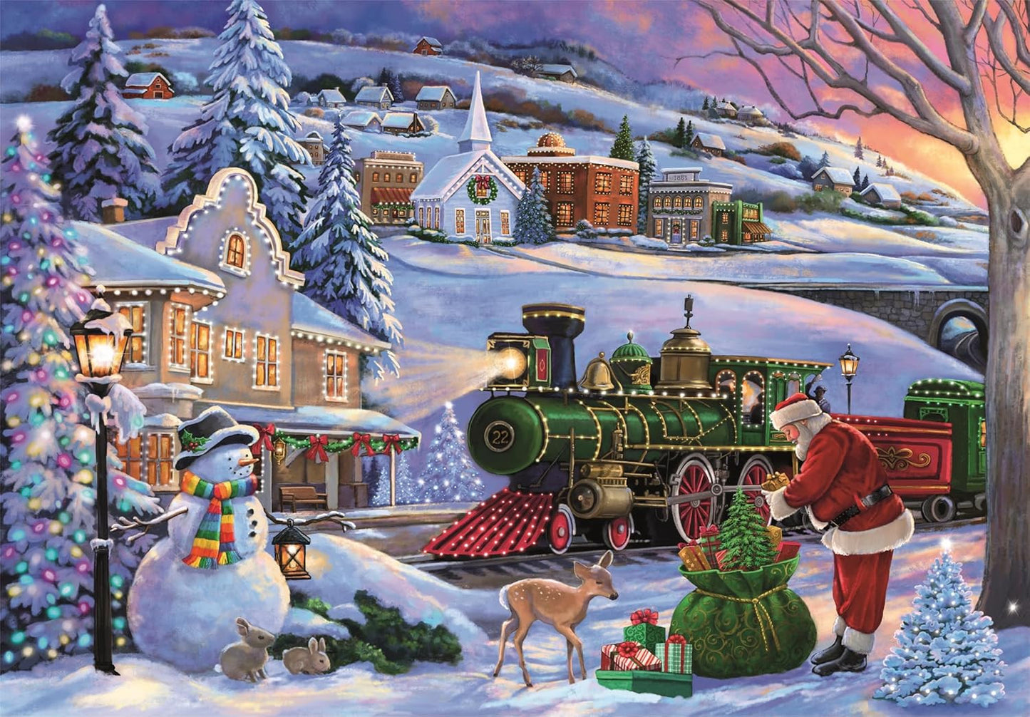 Clementoni Puzzle Christmas Train Poster Included 500 Pieces