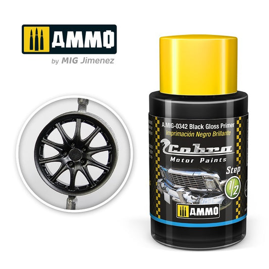 Ammo by MIG - Cobra Motor - Black Gloss Primer 30ml
