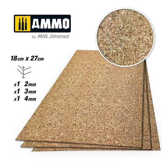 Ammo by MIG - Create Cork - Medium Grain Mix (2Mm; 3Mm And 4Mm) – 1 Pc. Each Size