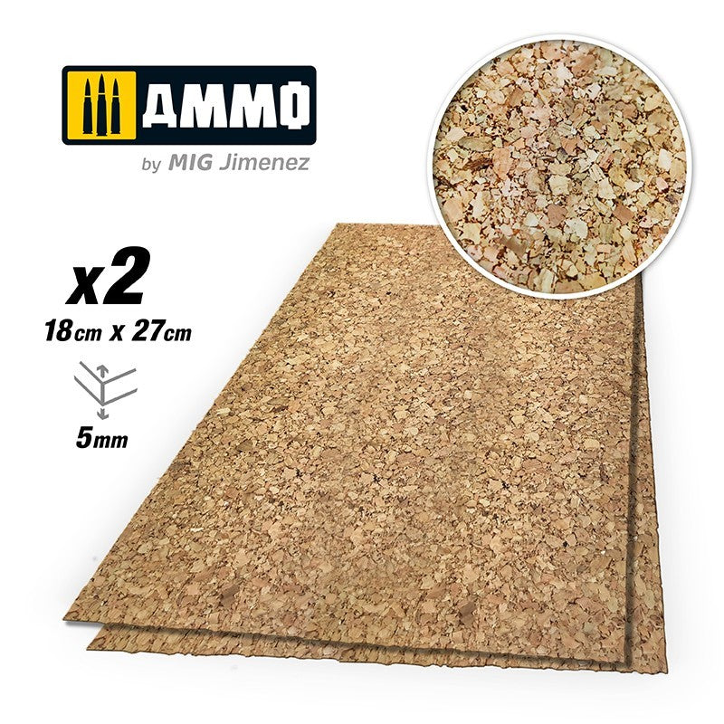 Ammo by MIG - Create Cork - Thick Grain (5Mm) – 2 Pcs.