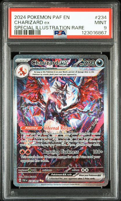 2024 Pokemon Paf En-Paldean Fates 234 Charizard Ex Special Illustration Rare - PSA 9