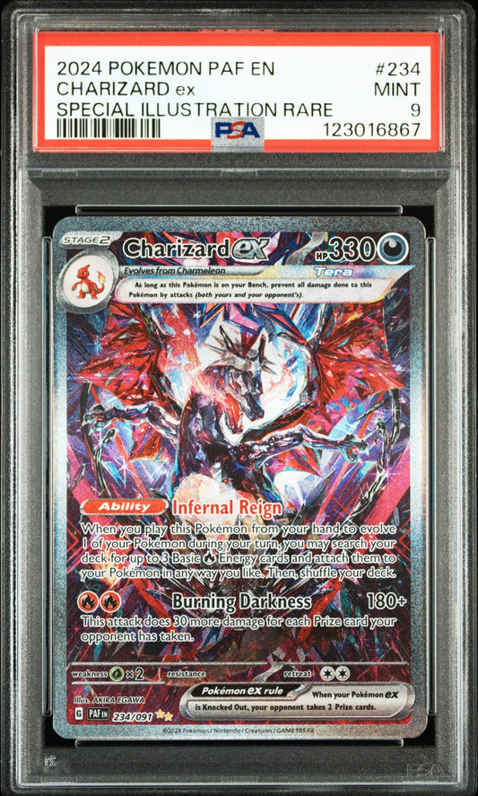 2024 Pokemon Paf En-Paldean Fates 234 Charizard Ex Special Illustration Rare - PSA 9
