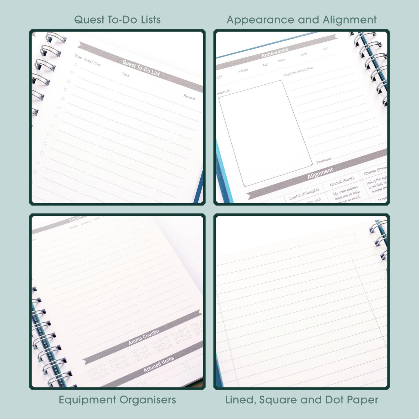 D&D Character Quest Notebook - Heroic Blue