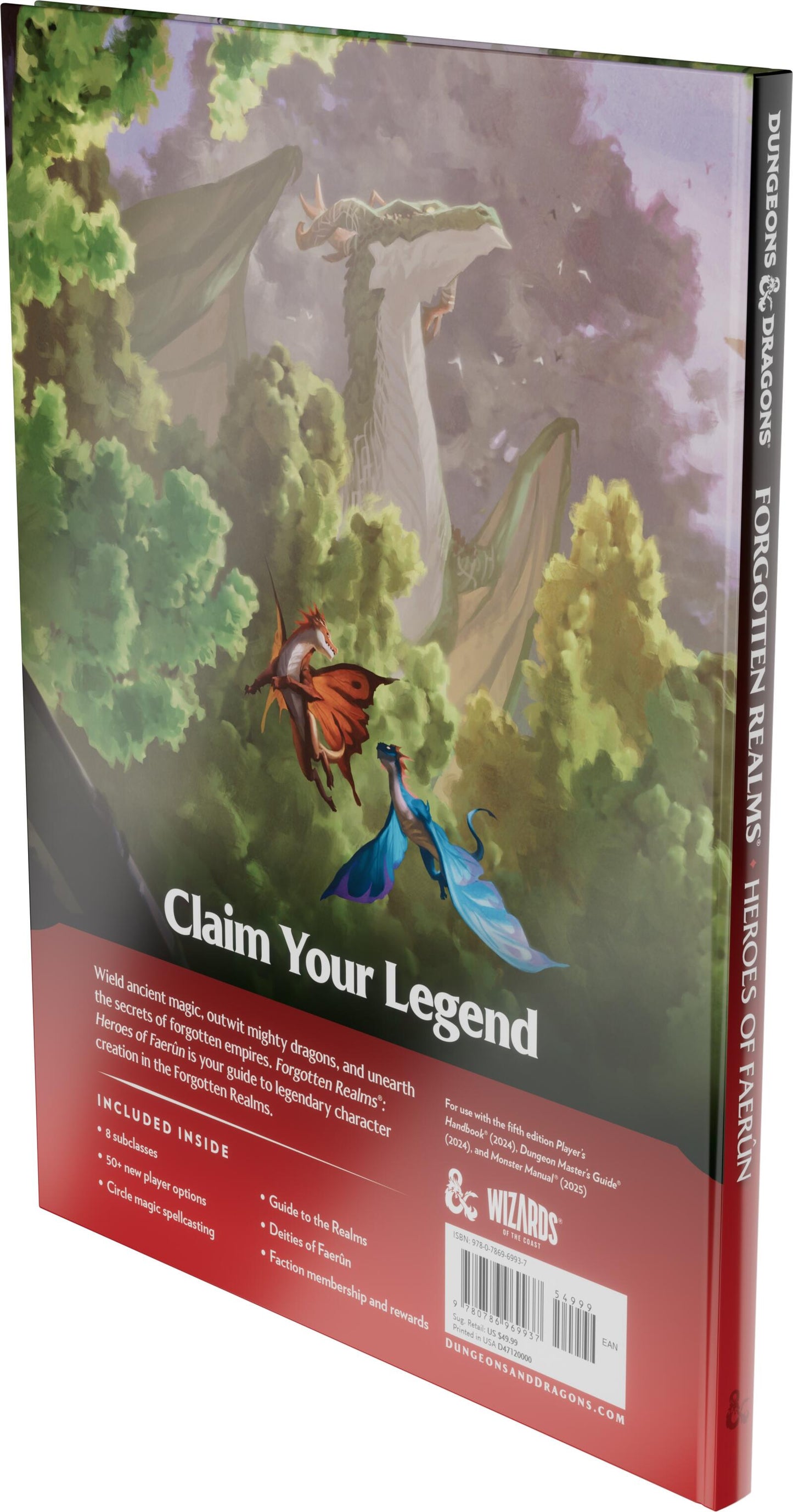 D&D Dungeons & Dragons Forgotten Realms Heroes of Faerun Player Expansion Hardcover