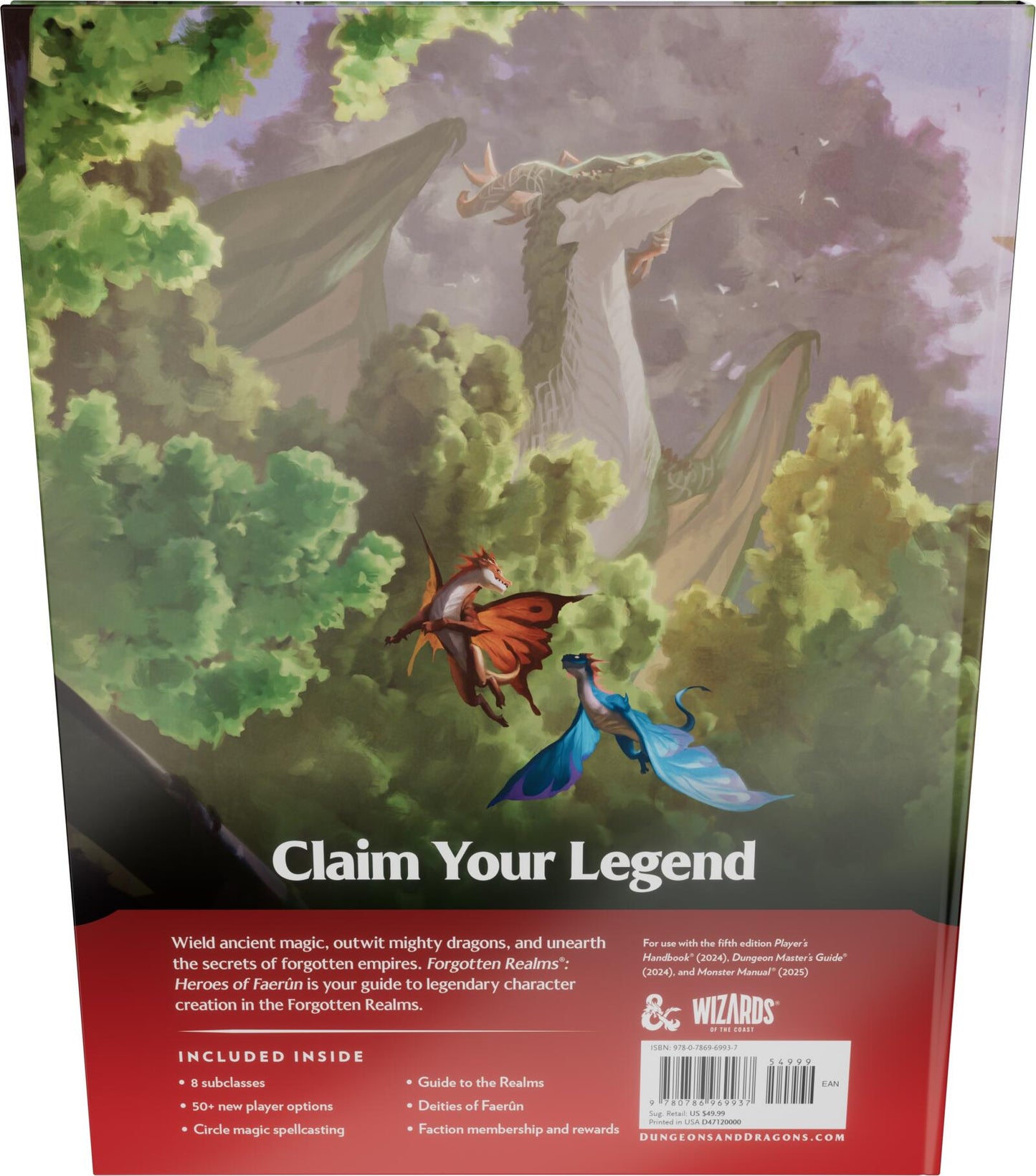 D&D Dungeons & Dragons Forgotten Realms Heroes of Faerun Player Expansion Hardcover