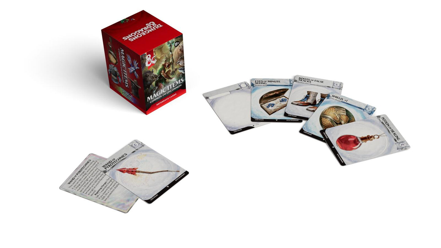 D&D Dungeons & Dragons Reference Cards Magic Items Common and Uncommon
