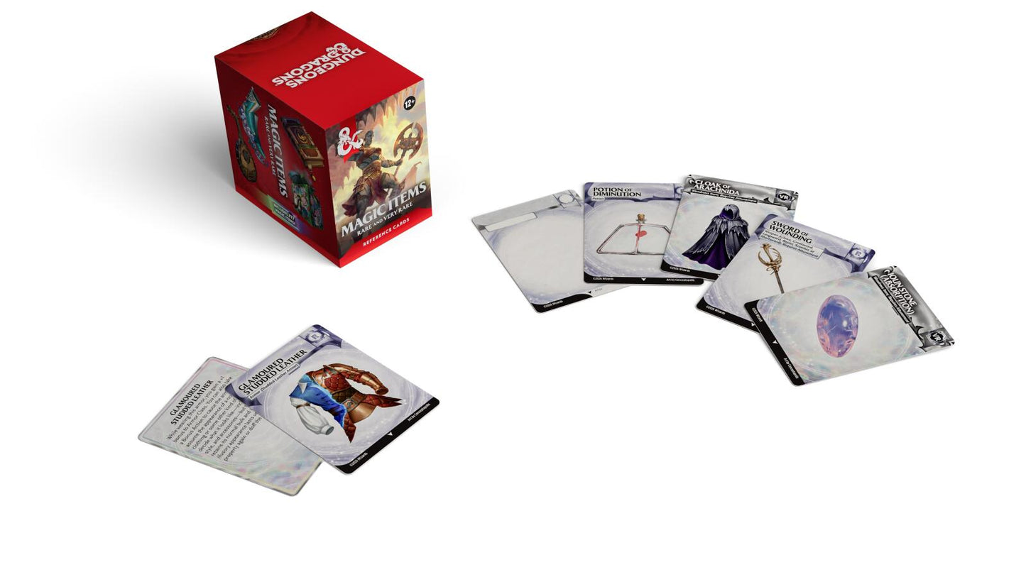 D&D Dungeons & Dragons Reference Cards Magic Items Rare and Very Rare